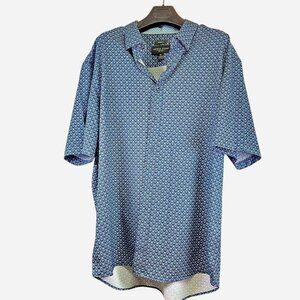 Pronto-Uomo Classic Italian Textured Poly/SpanBlend Polo Shirt Blue Mens Size XL